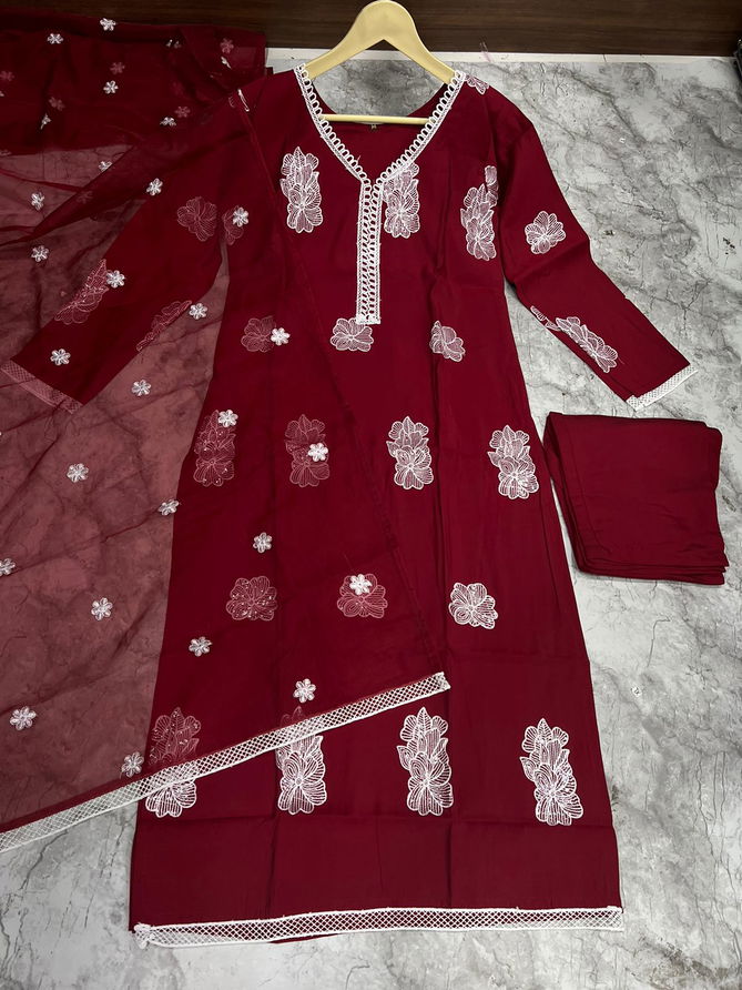 Peri Peri By Banwery Russian Silk Lakhnavi work Kurti With Bottom Dupatta Wholesale Online